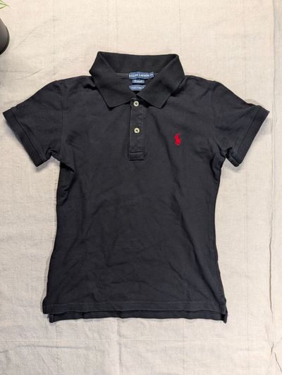 Polo Ralph Lauren Black Polo Shirt Red Logo